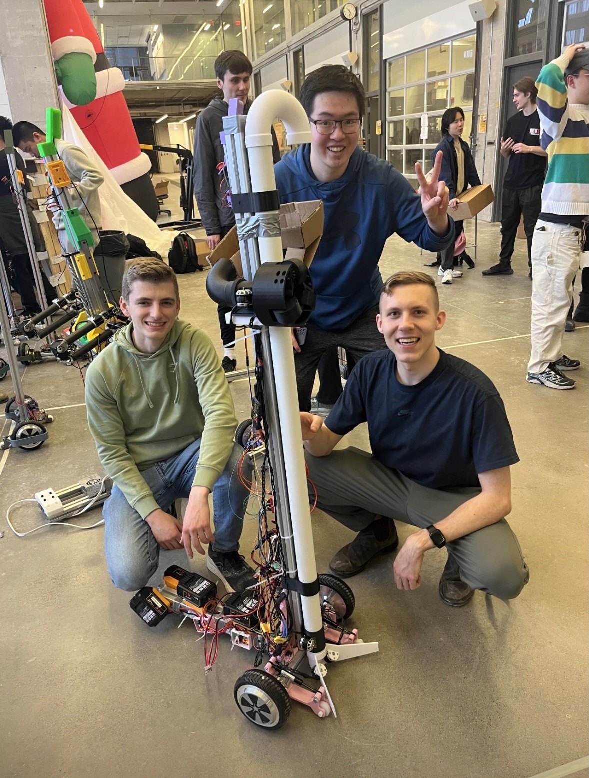 Team with Robotic Ball Shooter at hackathon